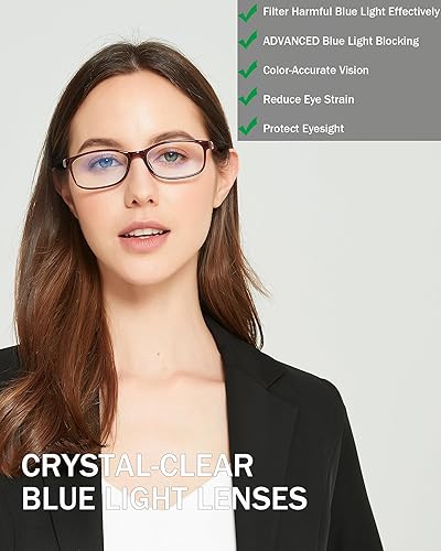 Miniatura 8 de EYEURL Gafas de lectura para mujer, bloqueo de luz azul para mujer, paquete de 3 lentes para lectura frente a la computadora, 2.75, bisagra de