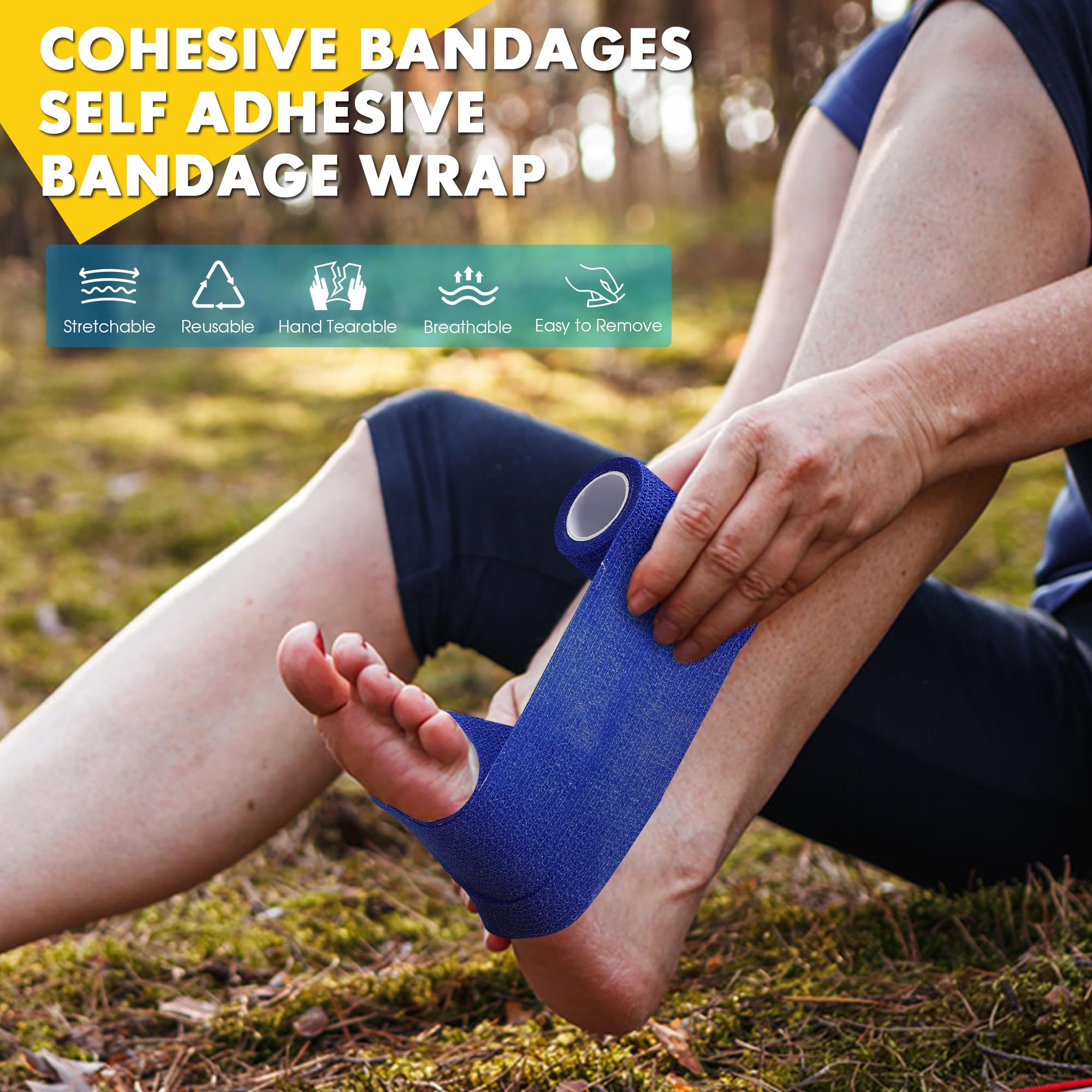 4 Pack Self Adhesive Bandage Wrap, 6 ln x 5 Yards Vet Wrap Tape, Skin — Amazon image 4