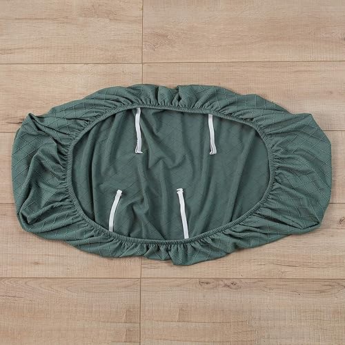 Miniatura 8 de Fundas de banco de comedor de jacquard tapizado de elastano elástico, funda de banco de alta elasticidad, protectores de banco extraíbles y lavables