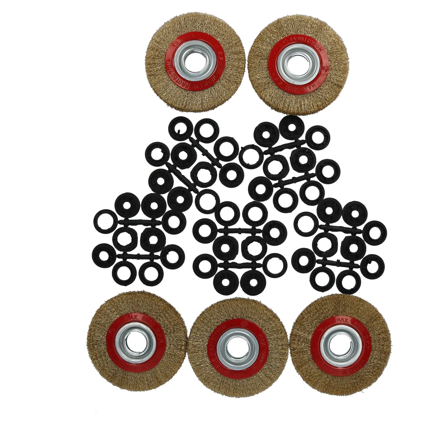 5 x 150mm Wire Wheels Brush Rust Paint Remover for 6" and 8" Bench Grinders