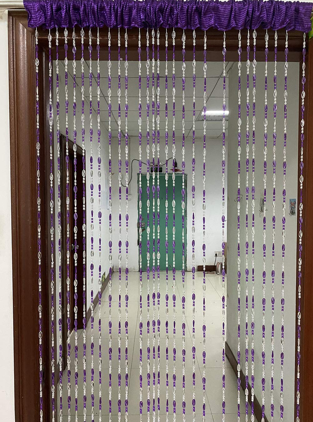 ZiDeTang Acrylic Beaded Door Curtain Décor Tassel Room Divider Curtain (Purple, 100cm by 195cm)