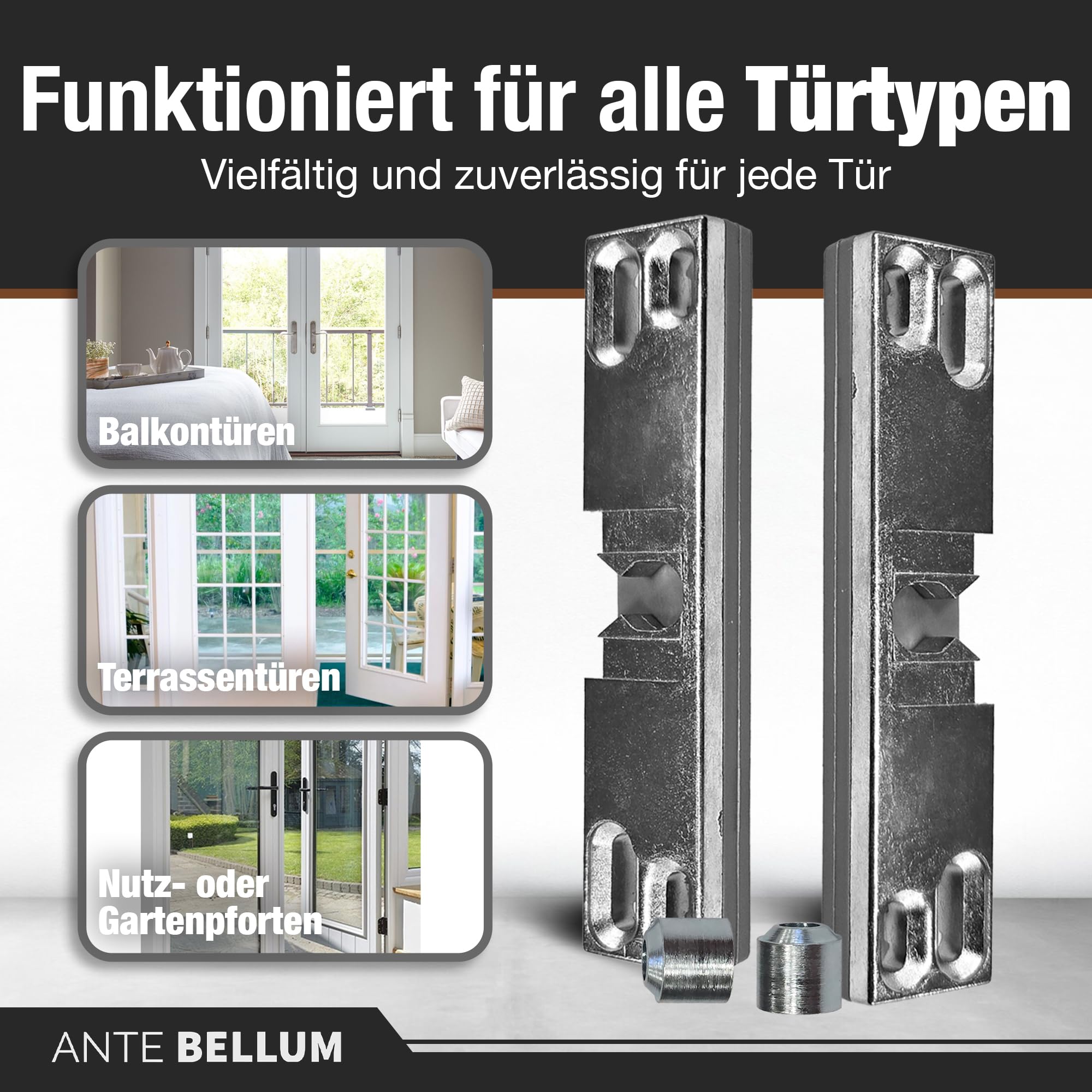 Chiusura invisibile per porta del balcone, sistema di porta del balcone, con molla di sicurezza e viti Ante Bellum