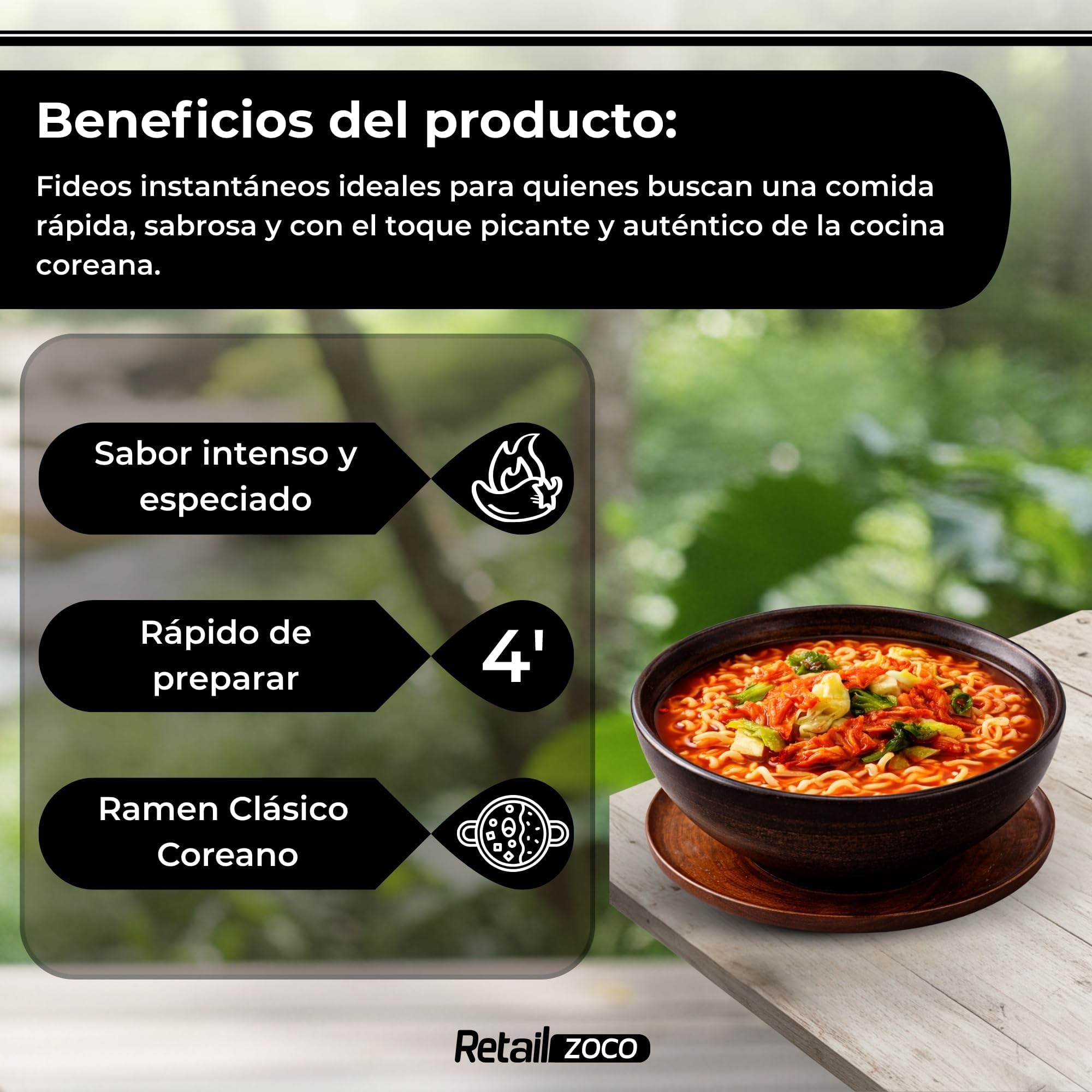 Ramen Nong shin Kimchi, Fideos Instantáneos Nong con Kimchi Corea Original 20x120g