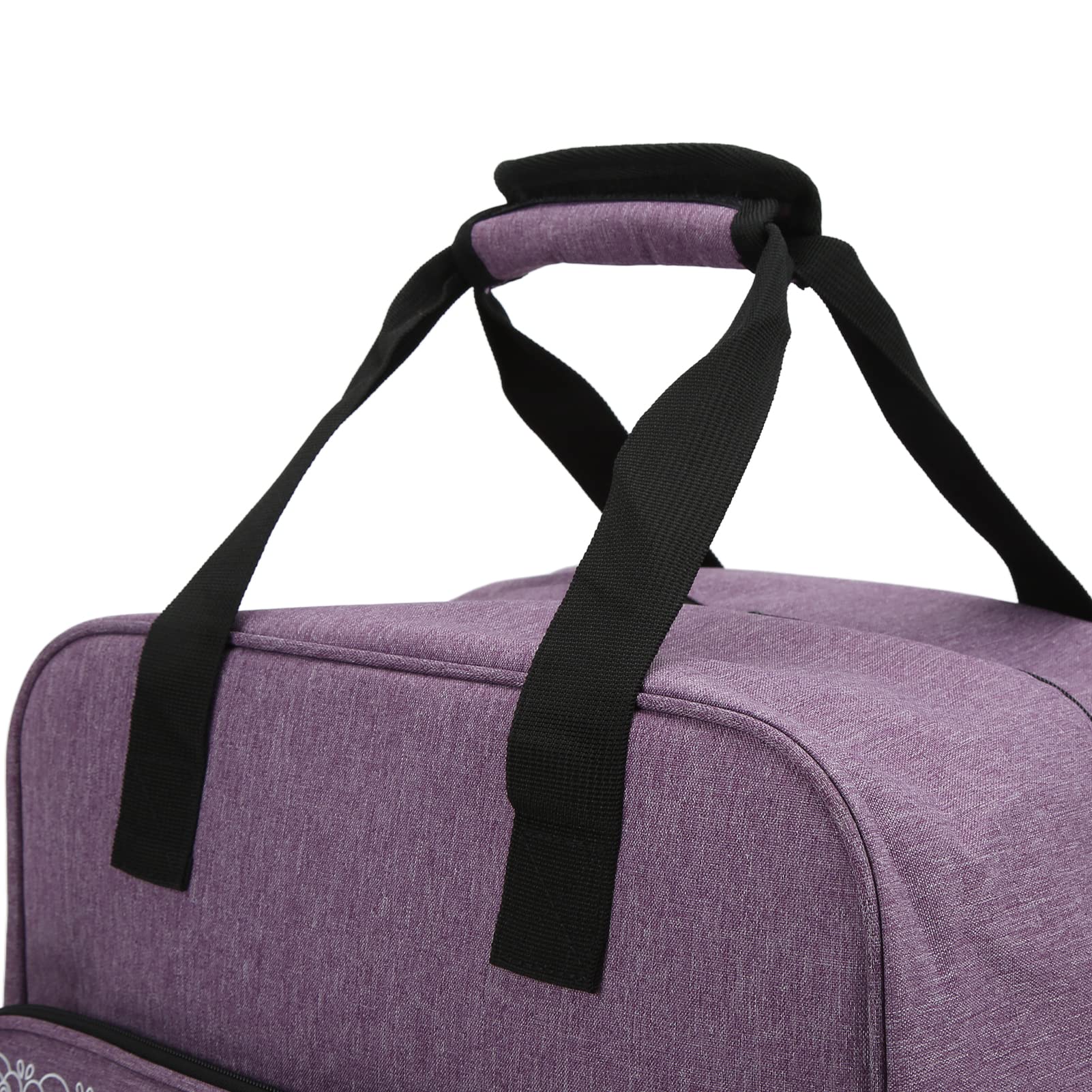 Shanrya Bolsa para Máquina de Coser, Diseño de Múltiples Bolsillos, Portátil, Duradera, Práctica, Fina, para Máquina de Coser, Estuche de Transporte para el Hogar, para Viajes(Púrpura)