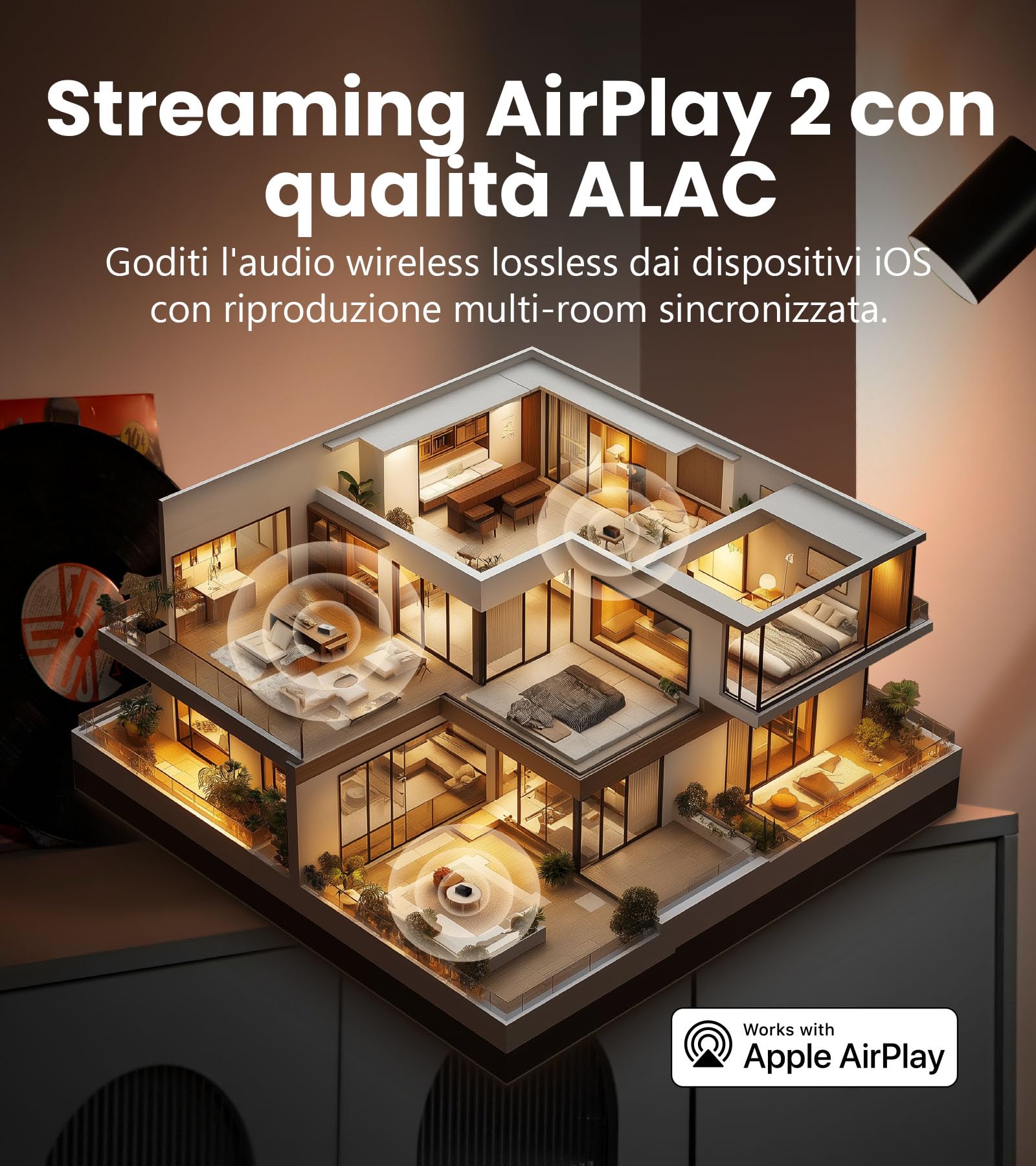 Edifier S300 Altoparlante Retro da Tavolo, Audio Hi-Res Cablato e Wireless, Potenza 80W (RMS), Bluetooth 5.4 Multi-punto, WiFi Multi-stanza (AirPlay 2), Ingressi AUX e USB-C, Noce Nero