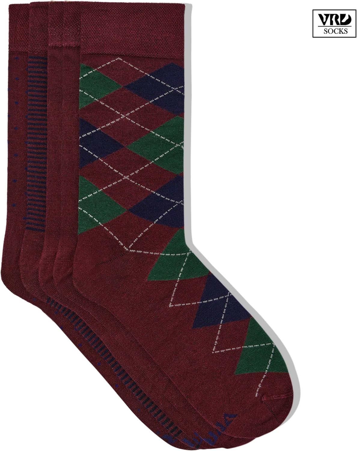 VRD Men’s Dress Socks Bamboo Rayon 5-Pack Crew Socks Fits Shoe Size 8-13 Gift Box - Image 10