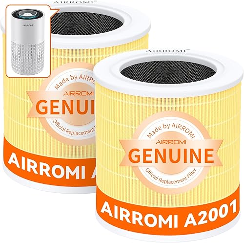 Miniatura 11 de AIRROMI Reemplazo del purificador de aire HEPA A2001: filtro original 3 en 1, elimina el 99.97% de las partículas de 0.3 micrones, filtro de carbón