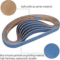 Vista 6 de Bandas de lijado de circonio de 1/2 x 18 pulgadas para lijadora de banda, 32 unidades de 8 unidades de cada una de 40/60/80/120 granos surtidos