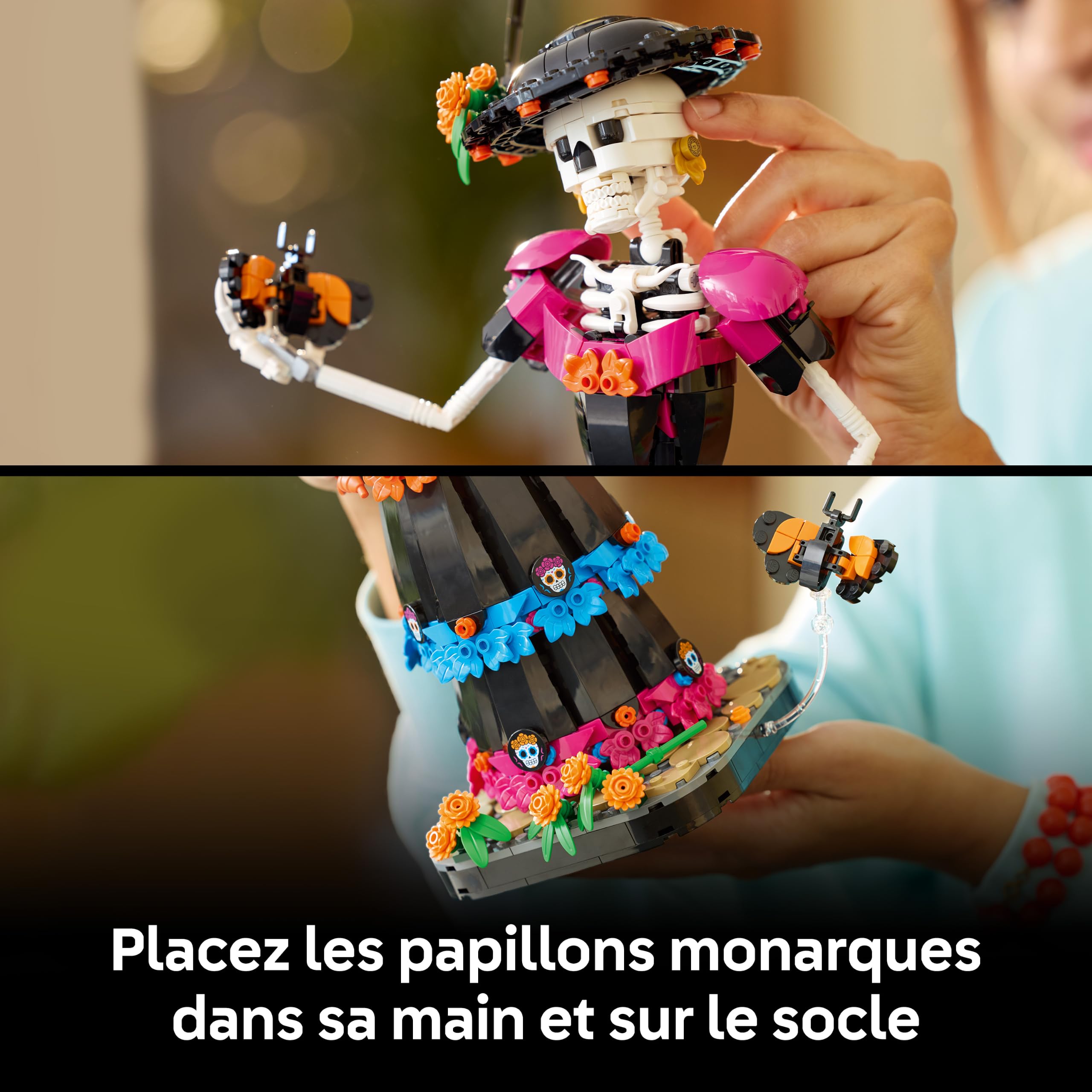 LEGO Ideas La Catrina - Set de Construction pour Adulte - Maquette avec Figurine de Squelette, Fleurs Artificielles & Papillons Monarques - Décoration sur Le Jour des Morts - Idée Cadeau DIY 21372