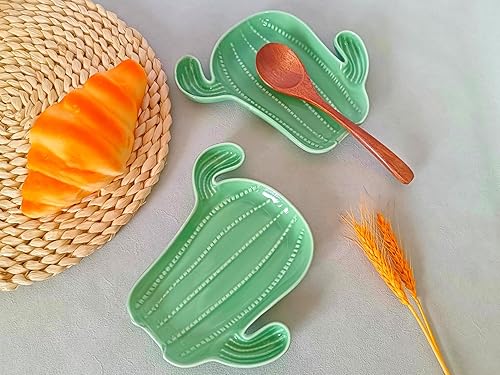 Miniatura 3 de Lindo soporte de cuchara de cerámica para estufa, soporte para cuchara de café y cocina en forma de cactus y soporte para encimera de cocina, estufa