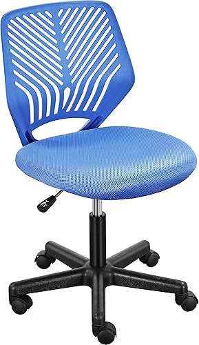 Miniatura 14 de Topeakmart Silla de oficina sin brazos, silla de estudio de computadora giratoria ajustable de malla para espacios pequeños, color negro Negro
