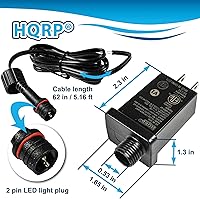 Vista 2 de HQRP Fuente de alimentación de clase 2 de 12 V, 1 A, 12 W, con cable de extensión, IP44, impermeable, de bajo voltaje, transformador LED de repuesto