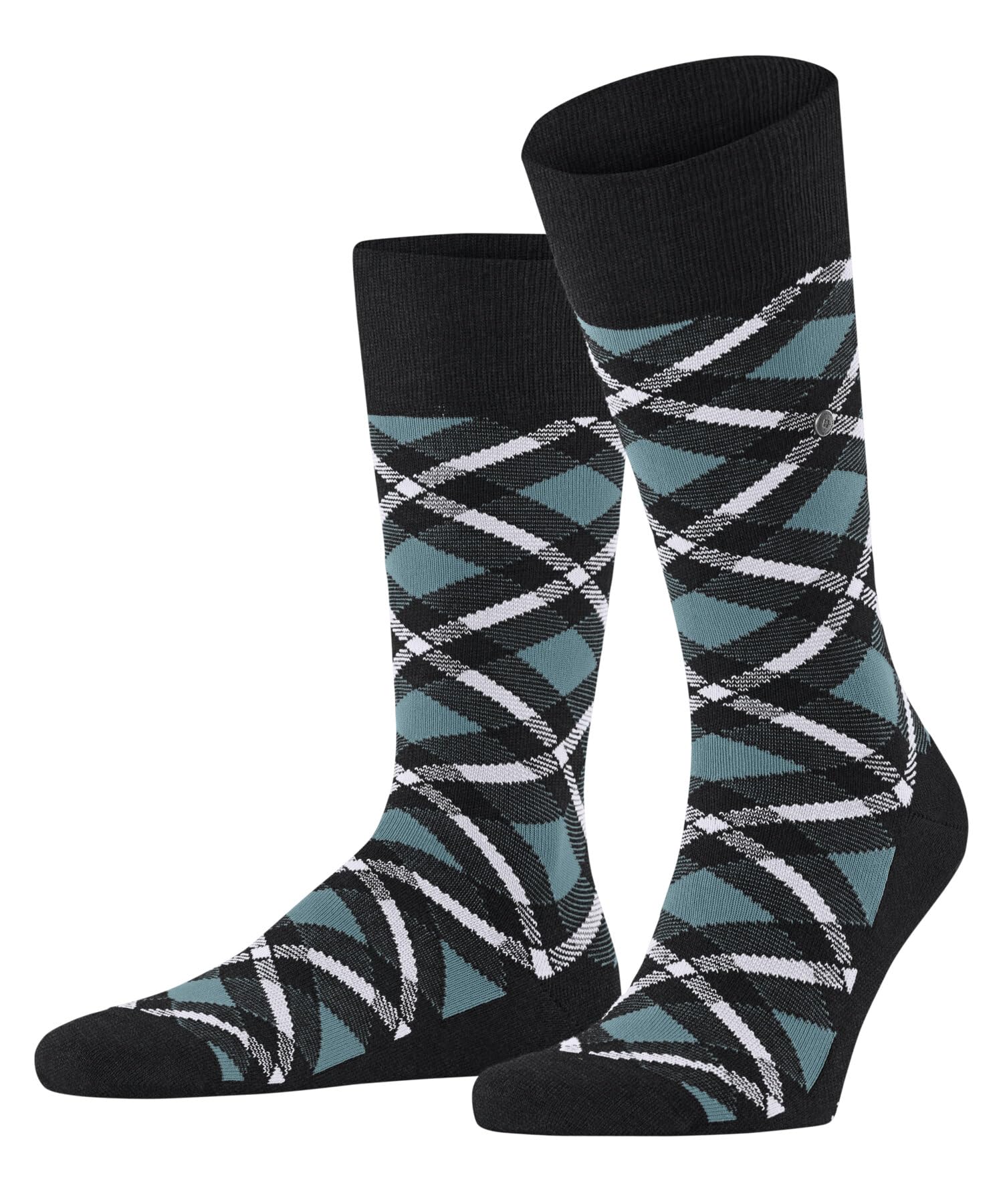 Burlington Men's Tartan M So Cotton Patterned 1 Pair Socks, Grey Oil Melange 3986, 6.5-11