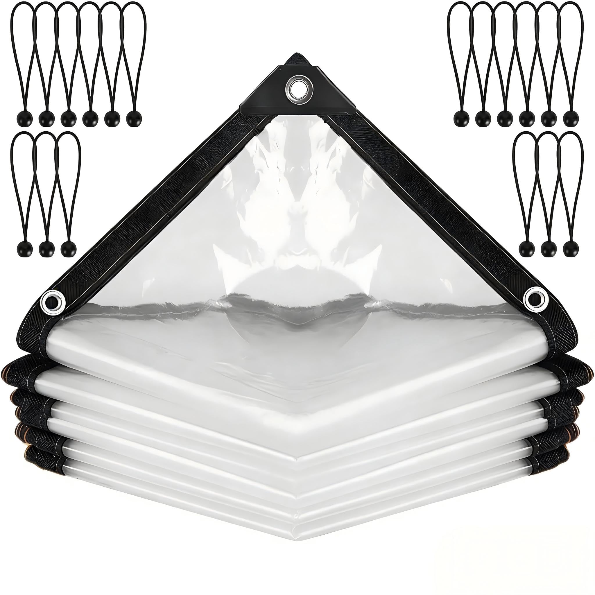 3 x 6 m Lonas Impermeables Exterior Transparente, Lona Transparente Exterior Toldo con Ojales Plastico Invernadero para Plantas Invernadero Jardines Camiones Cenadores Muebles