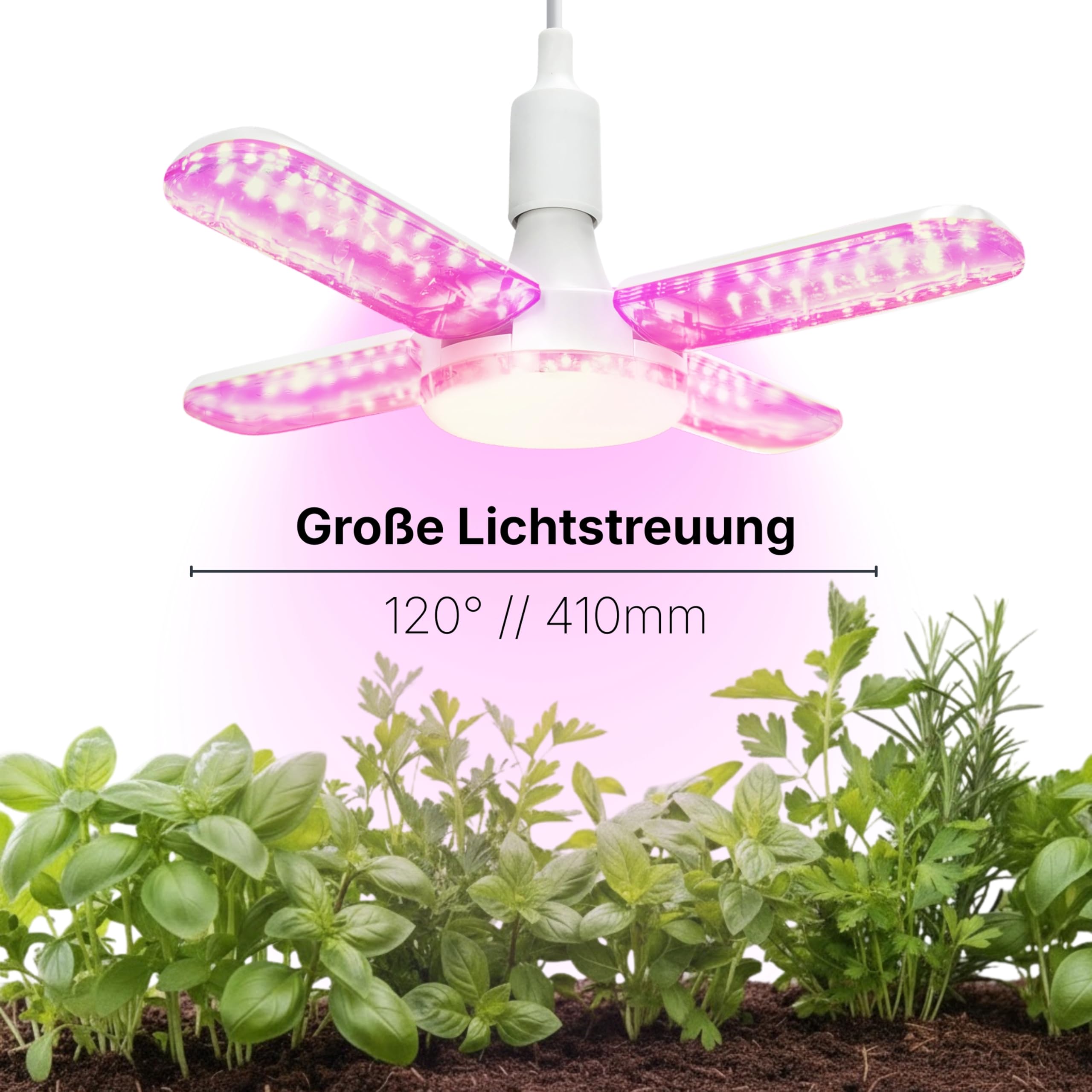 Vollspektrum Pflanzenlampe LED, 275 PPFD, für Zimmerpflanzen