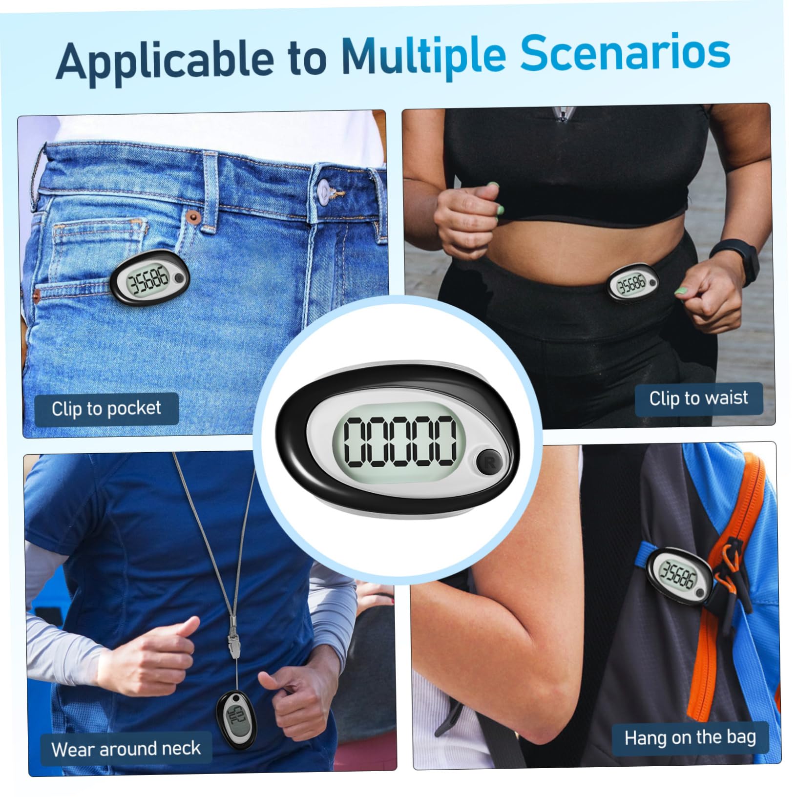 UPKOCH Podomètre Marche pour Compteur De Pas Portable Pas Cheville Clé D Jogging Fitness Compteur De Pas Sangle Clips Sportifs Compteur De Pas Clip sur Compteur De Pas Électronique