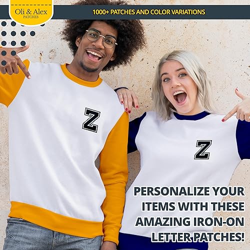 Miniatura 96 de Parches de letras termo-adhesivas de alta calidad – Lindas letras para ropa – Parche universitario para ropa – Letras bordadas de 4 1/2 parches
