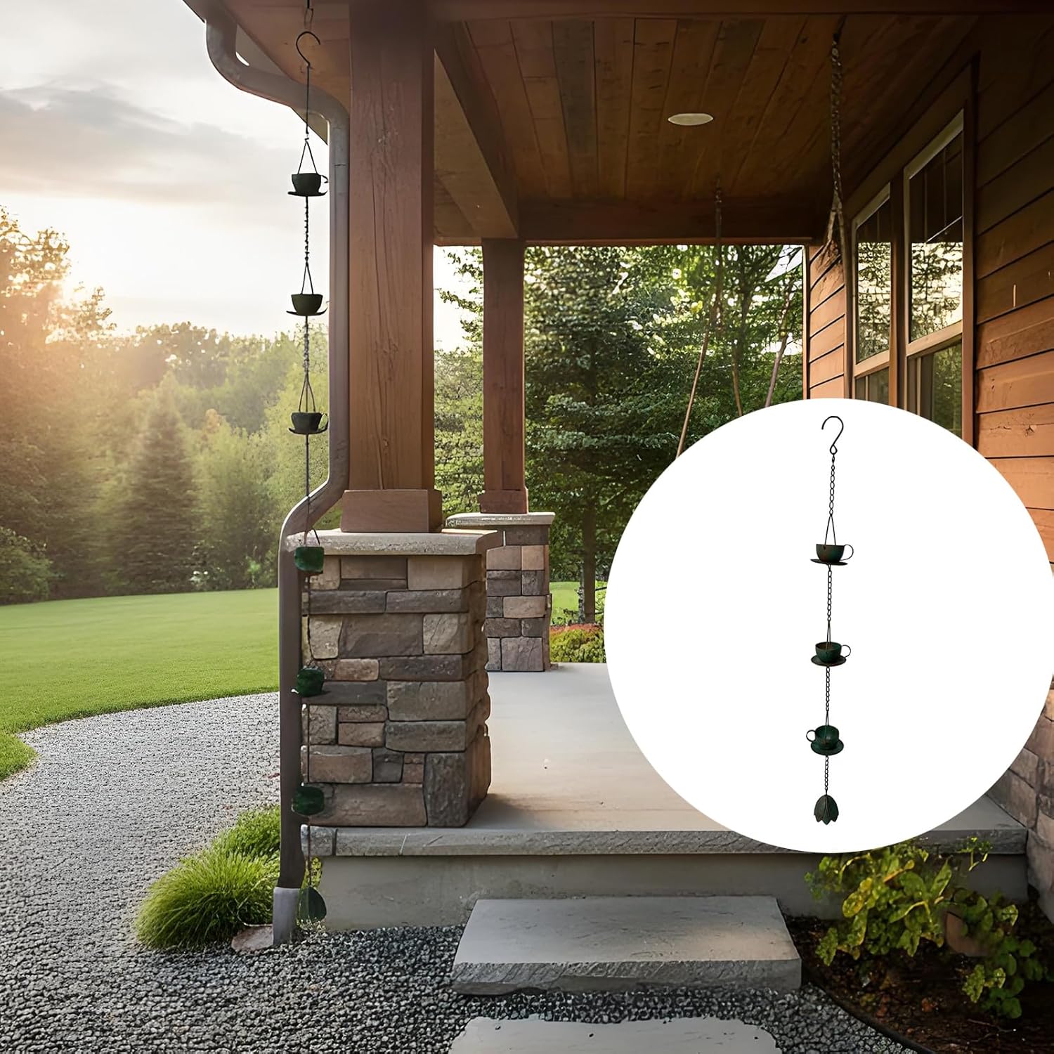 Heavy Iron Decorative Cup Rain Chain Traditional Rainwater Extensions for Practical and Attractive Outside Use Iron Rain Chain
