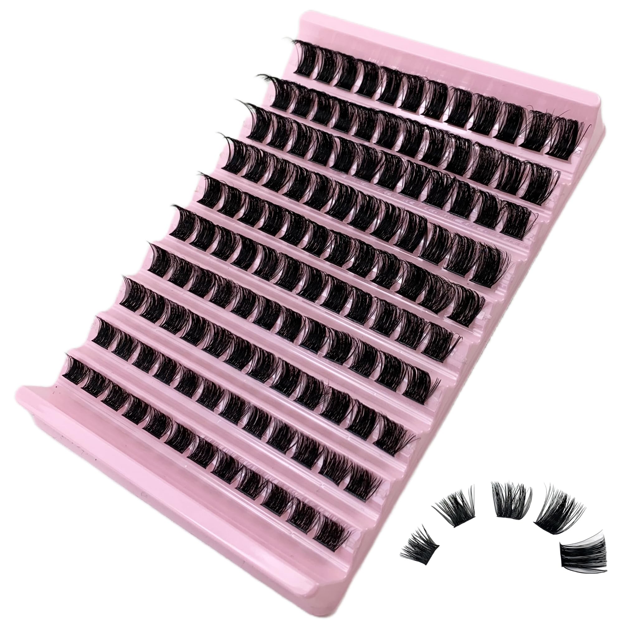 Wispy DIY Lash Extension 8-16mm Eyelash Clusters 120 pcs Natural Cluster Lashes Individual Lashes at Home D Curl Fluffy Eyelash Extensions(D03)