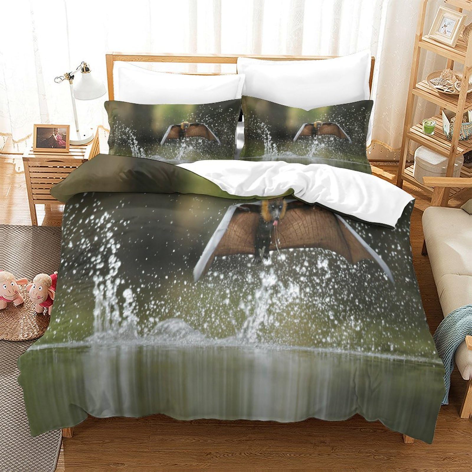 P1S9U7W5Y 3D Printed Deer Forest Duvet Cover Set 3pcs Microfiber Animal Bedding Set King