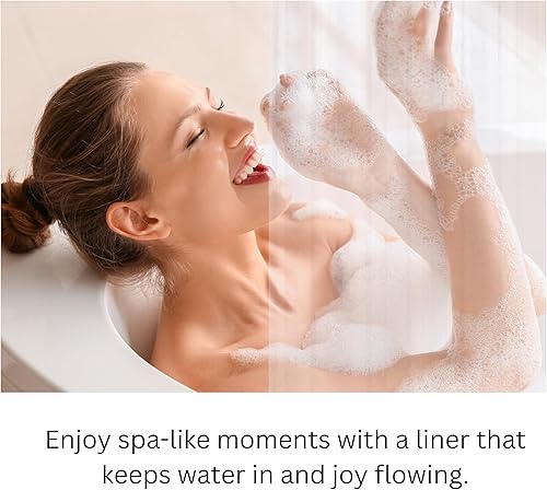 Miniatura 7 de RELY+ Forro de cortina de ducha de 72 x 72 pulgadas, PEVA transparente pesado, grosor prémium de 90 GSM, impermeable, sin olor, ojales inoxidables,