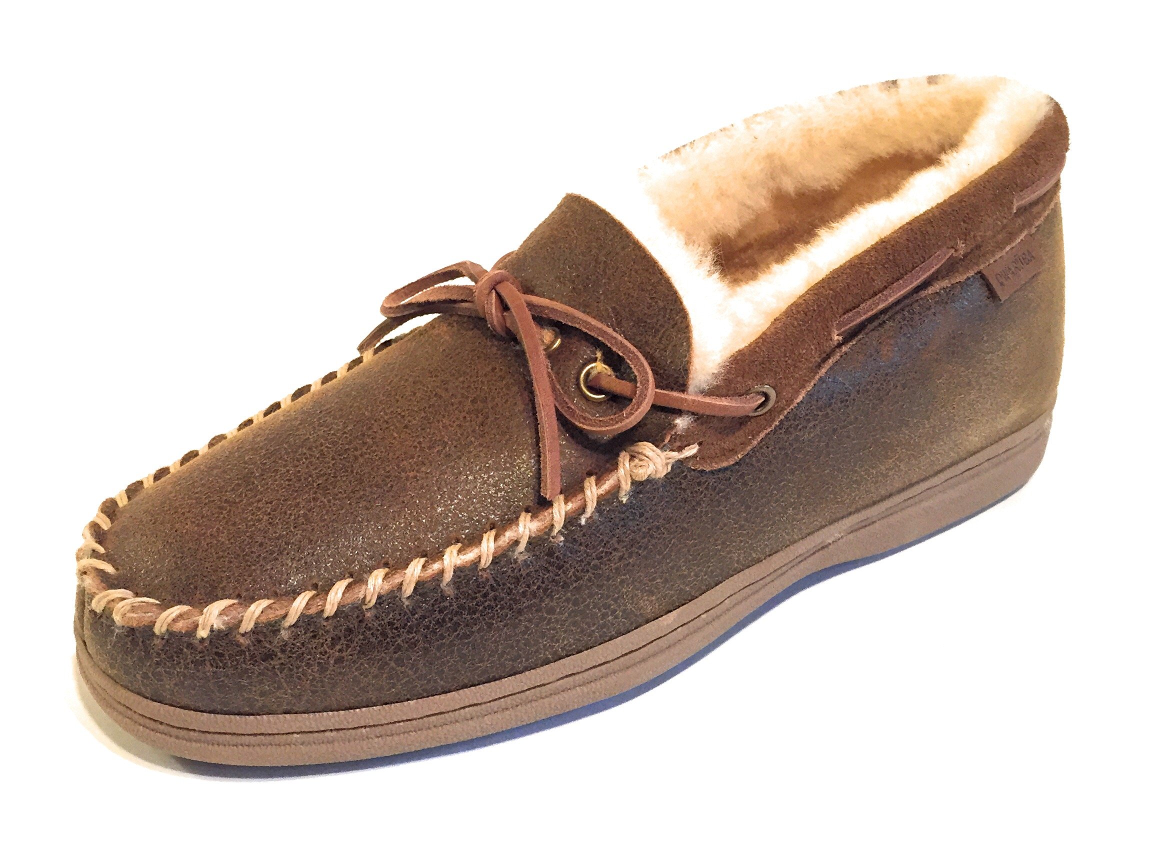 High Back Moc - Chestnut Napa with Brown Tipped Sheepskin