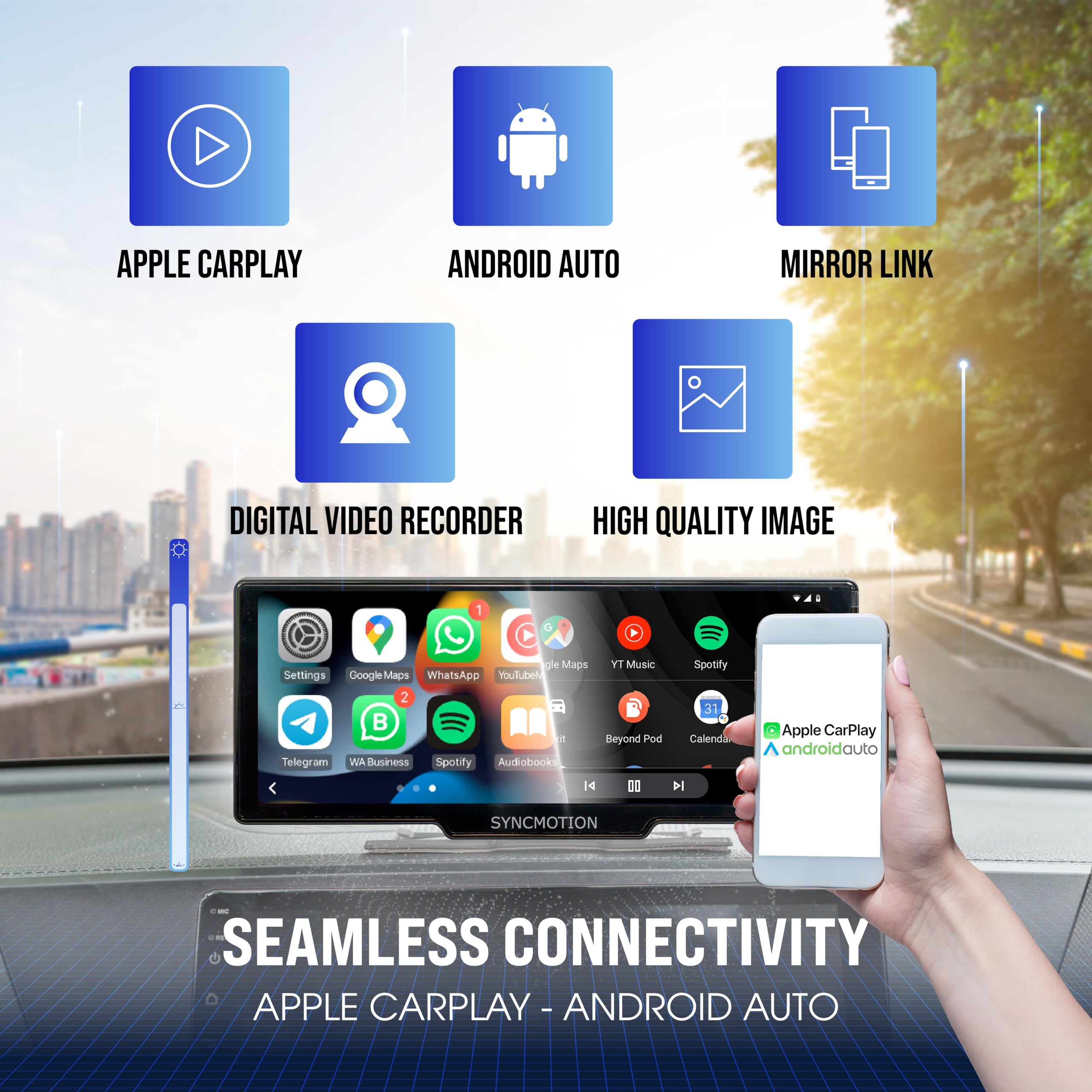 CarPlay / Android Auto 対応 9.3インチ Amazon.co.jp: Portable Wireless Carplay & Android Auto