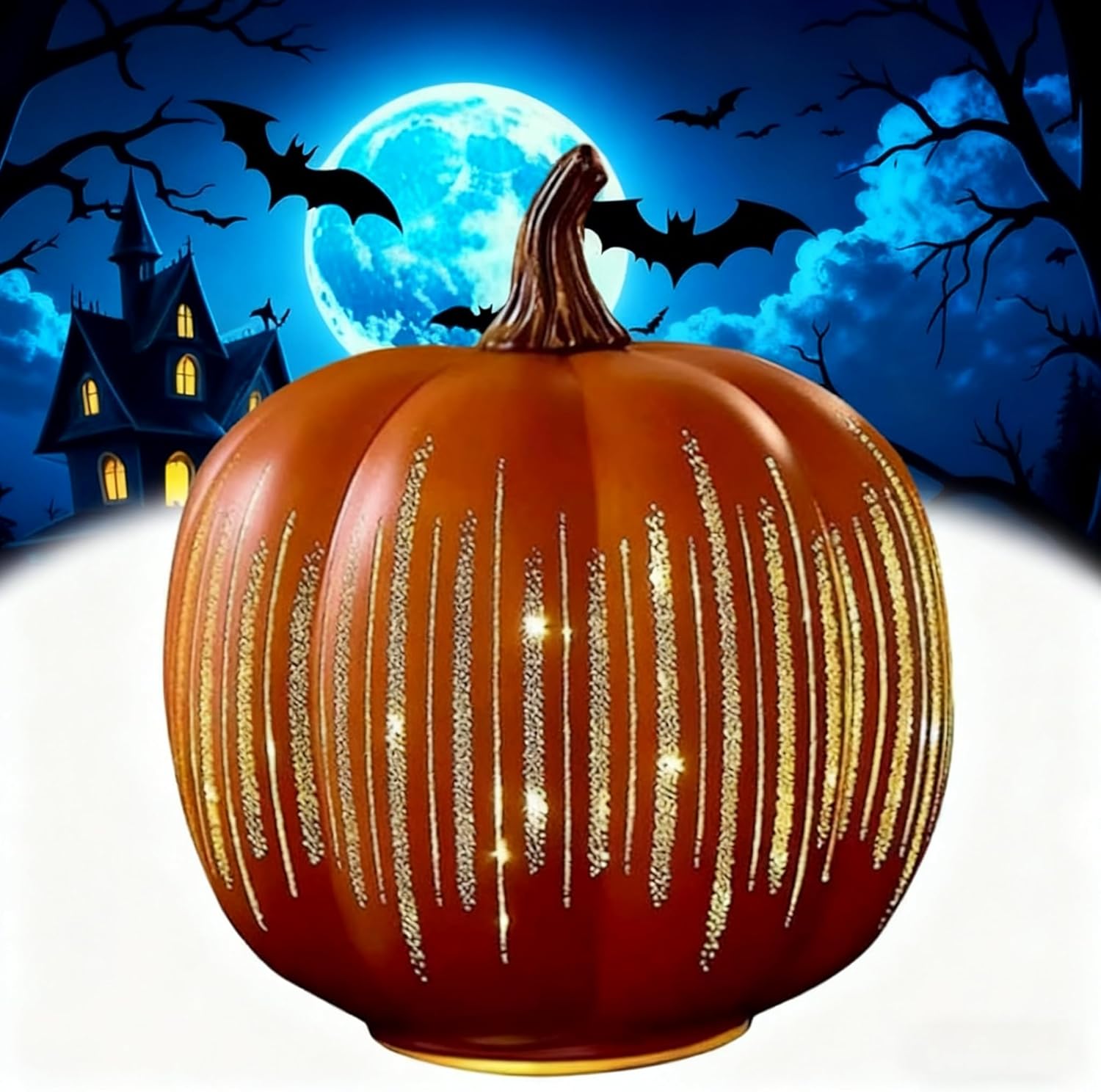 Starry Night Pumpkins, 2025 Upgraded Twinkle Light Pumpkins, Illuminated Starry Night Glass Pumpkin, Timer Lighted Pumpkin Light Decorations for Bedroom Hallway