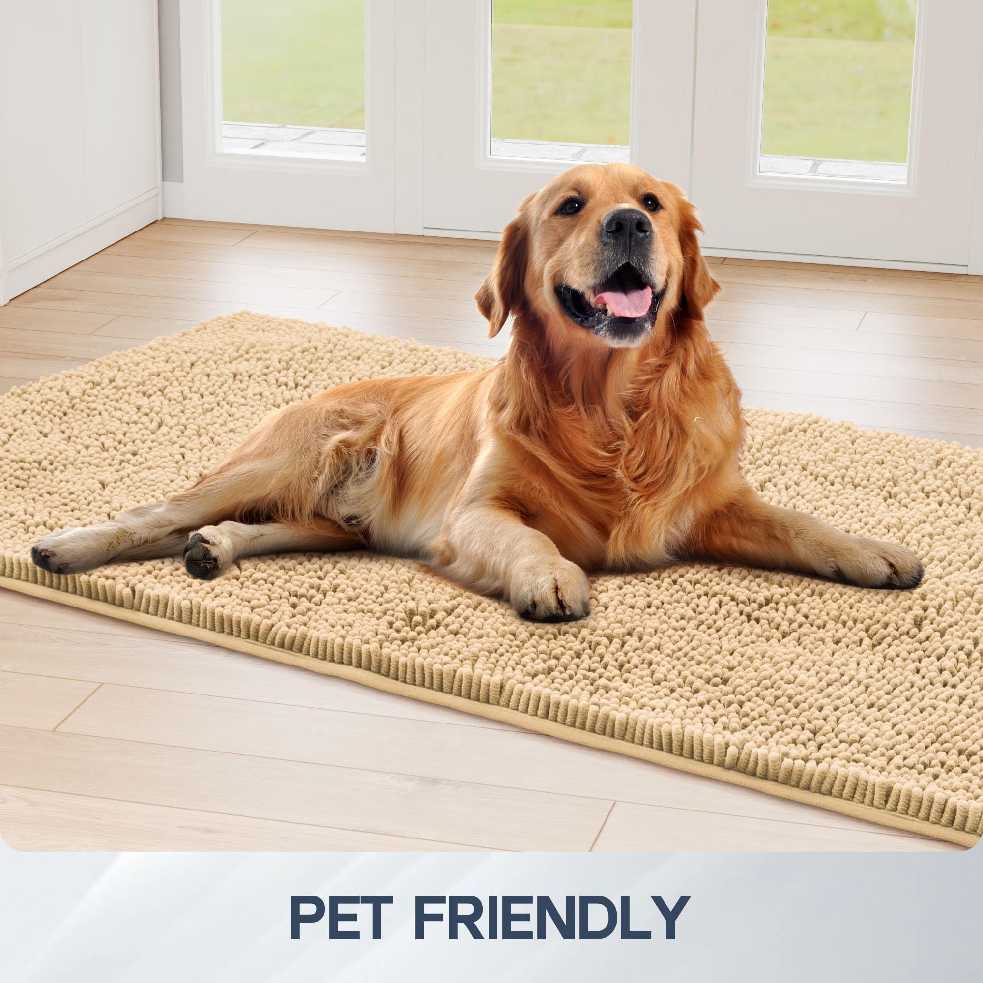 Hunde-Fußmatte für schlammige Pfoten, 121,9 x 91,4 cm, saugfähiger Chenille-Teppich für Läufer für Hunde, großer Läufer, Schlamm, Hunde, Schmutzfang, waschbar, rutschfest, für drinnen und