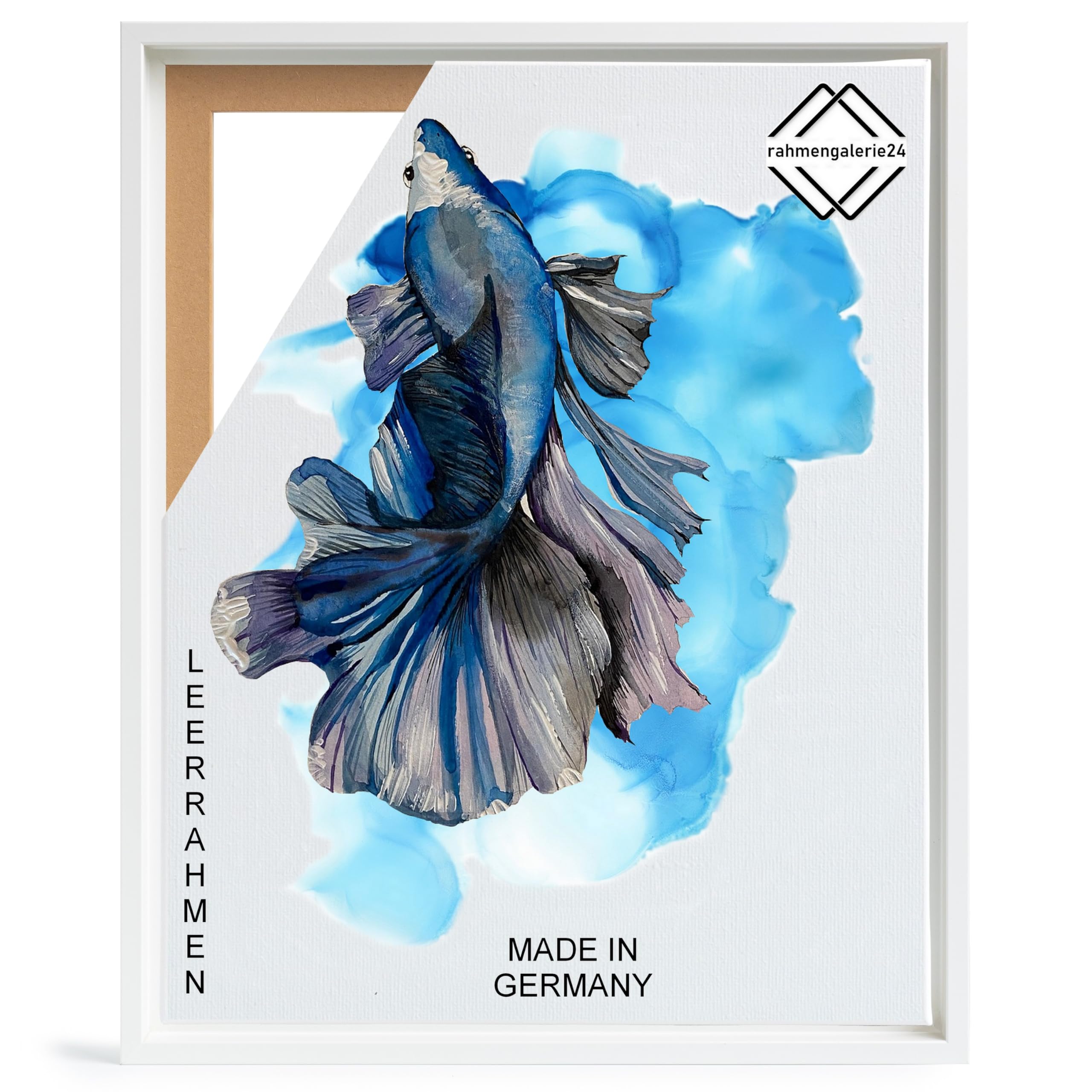 Rama z fugą cieniową 60 x 80 cm biała na płótno ramka na zdjęcia blejtram do płótna z drewna MDF
