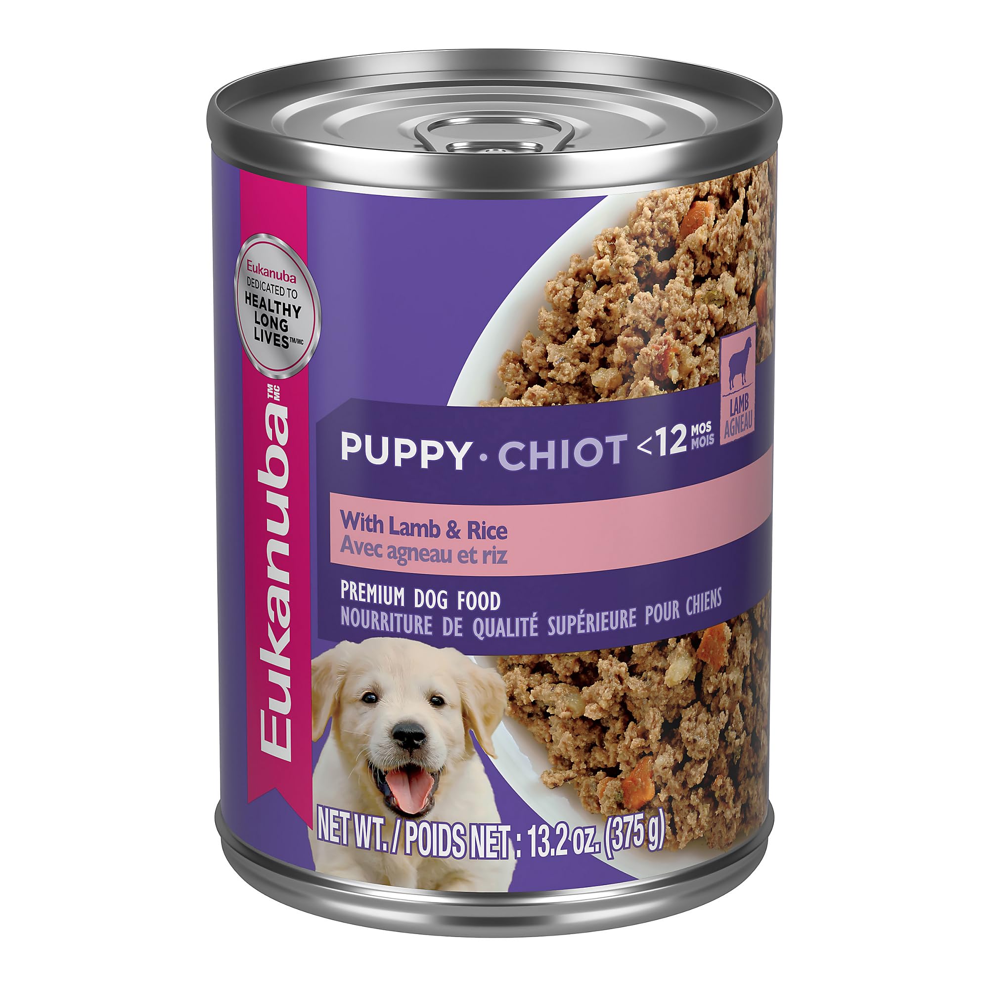 Eukanuba Puppy With Lamb & Rice Canned Wet Dog Food, 13.2 oz can (12-count)