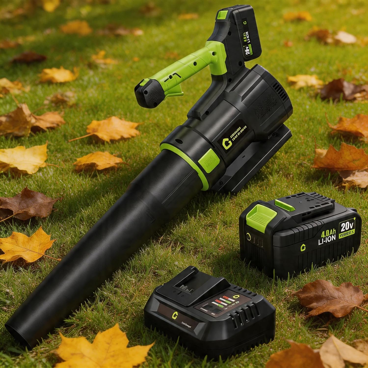 20V Electric Leaf Blower, 650CFM & 200MPH, Battery Leaf Blower, Handheld Blowing for Lawn, Driveway, Small to Medium Yard Cleaning