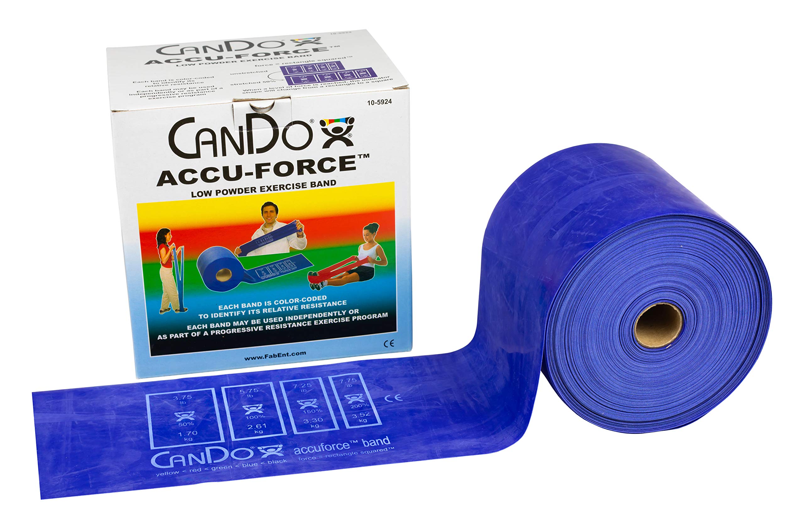 Cando accuforce ejercicio banda, 4 'Longitud, 50 yard roll, Blue: Heavy, 1