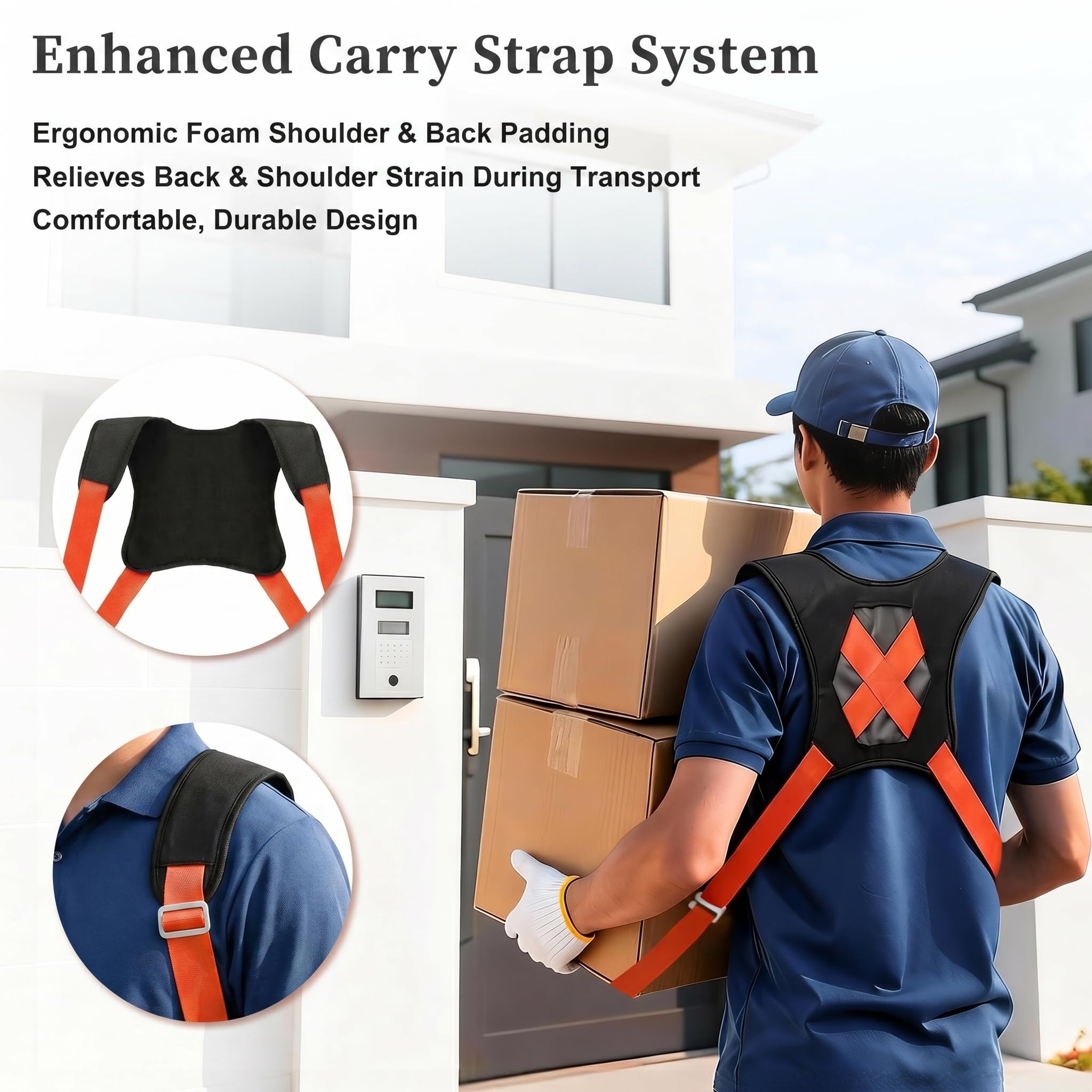 Möbeltransportgurte Tragegurte, mit Handschuhen & Schulterpolstern, 2er Set