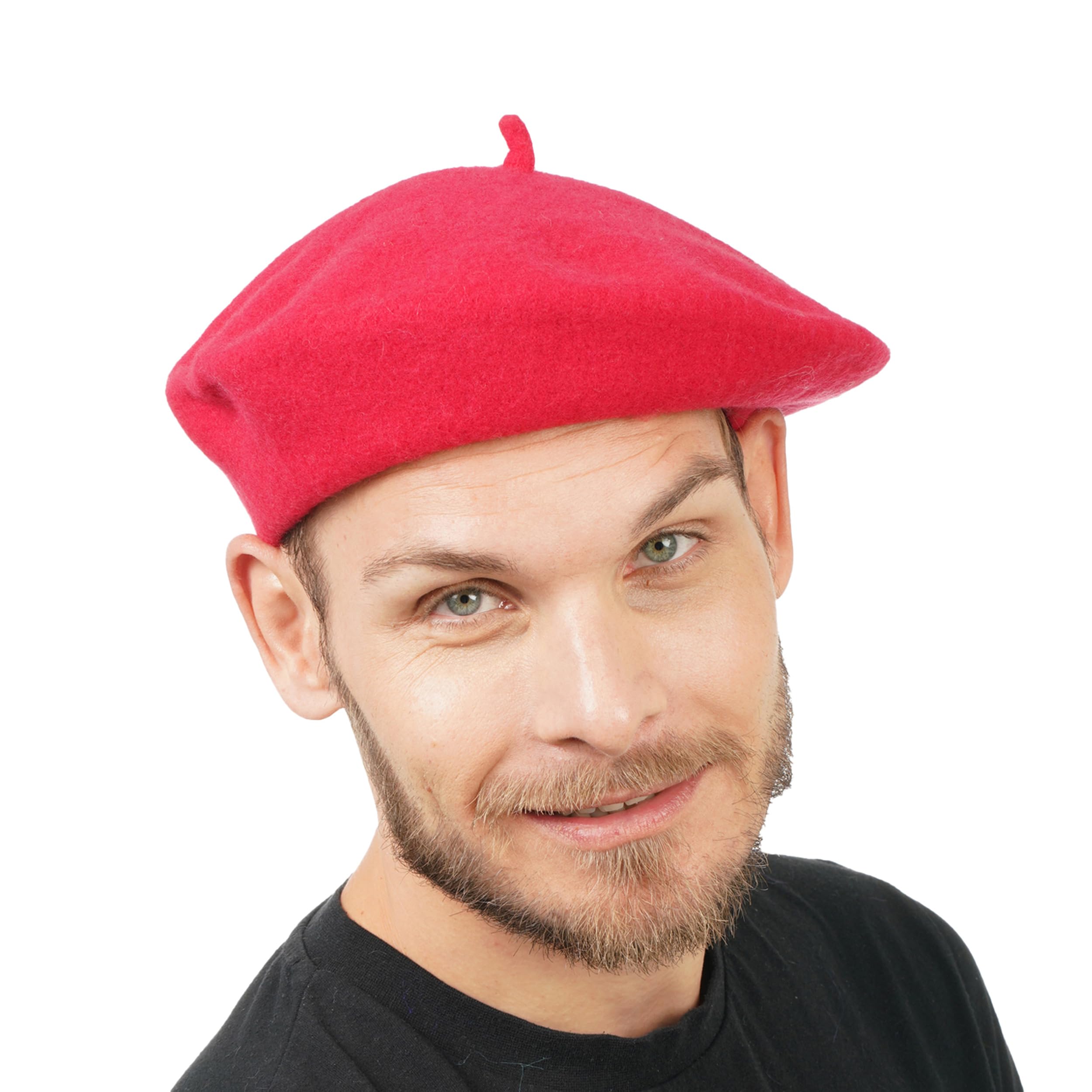 Chaks - Adult Classic French Style Beret Wool Beret Painter Hat for Carnival Theme Party