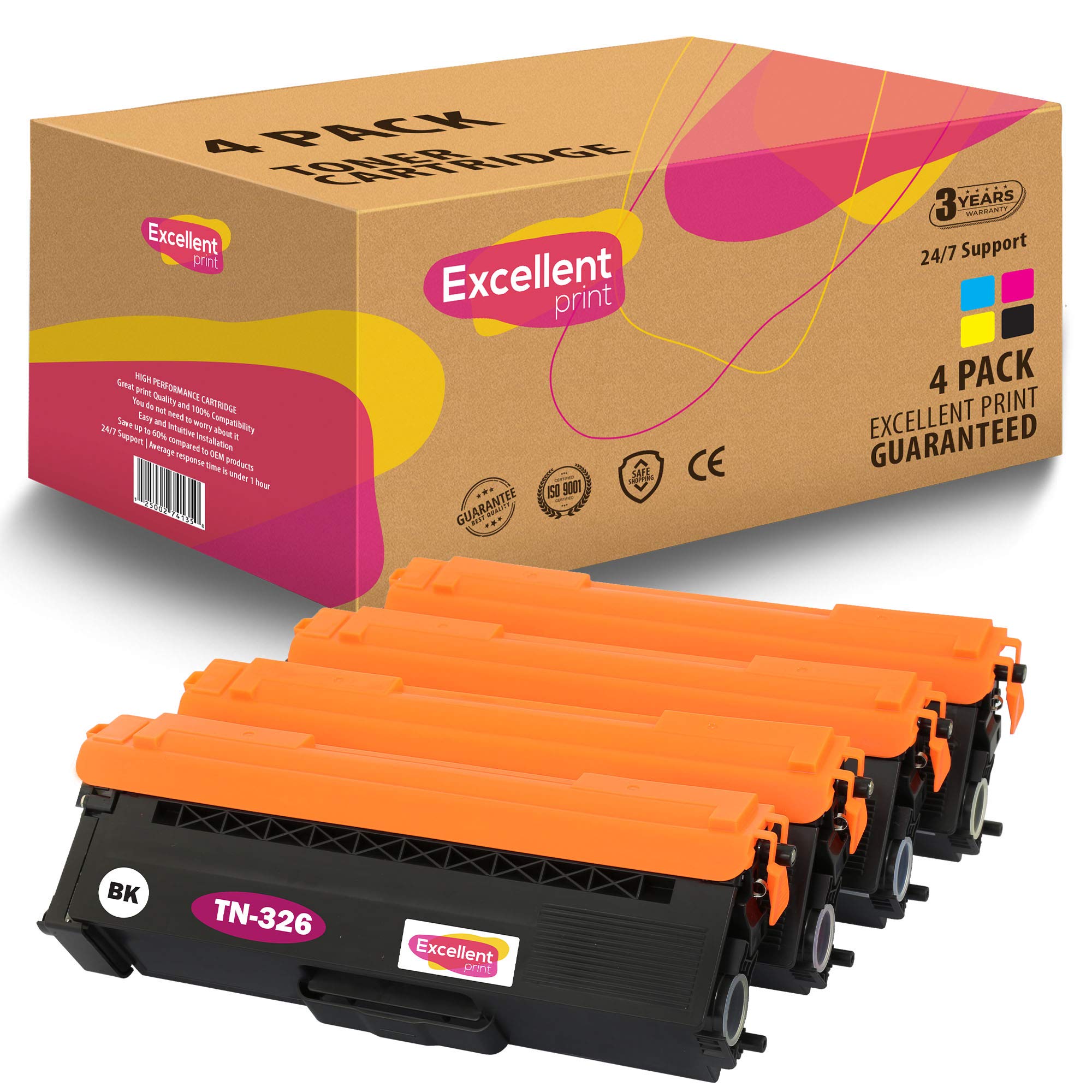 TN-326 Compatible Cartouches de Toner pour Brother HL-L8250CDW HL-L8250CDN HL-L8350CDW HL-L8350CDWT DCP-L8400CDN DCP-L8450CDW MFC-L8600CDW MFC-L8650CDW MFC-L8850CDW