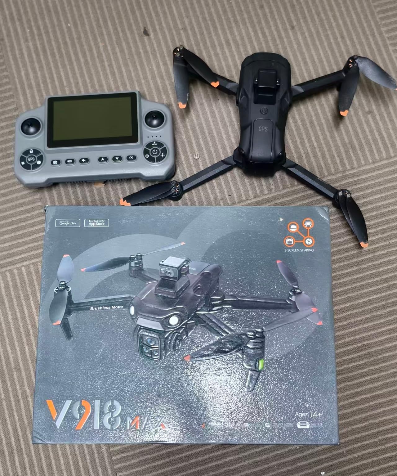 Drone GPS con fotocamera 2K HD, telecomando display 5,1", quadricottero FPV pieghevole per principianti, posizionamento ottico, ritorno con un tasto, evitazione ostacoli, 2 batterie, scheda SD