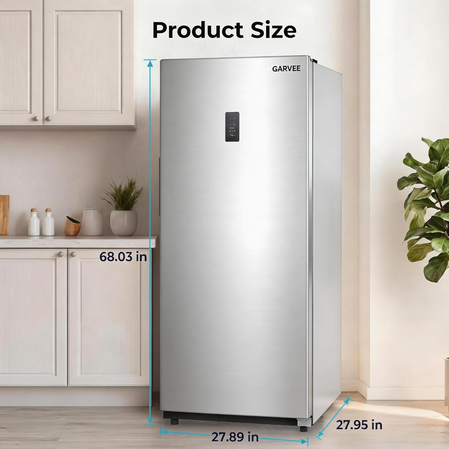 IDEALHOUSE 14 Cu.Ft Upright Freezer, Stand Up Freezer with Adjustable Shelves, Mechanical Temperature Control, ENERGY STAR rated, Frost Free, Freestanding Deep Freezer for Garage, Kitchen, Home Use