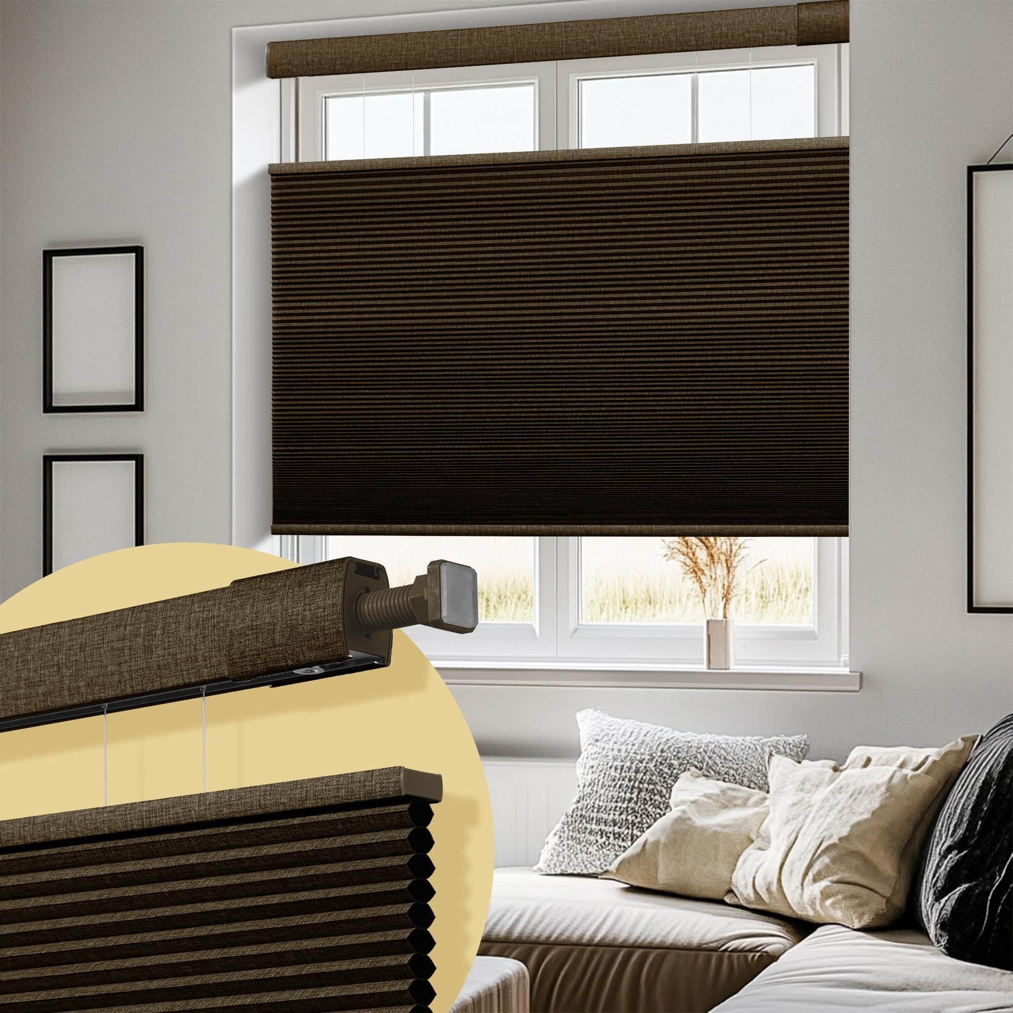 Amazon.com: HOTSOON No Drill No Tools Cellular Shades Linen