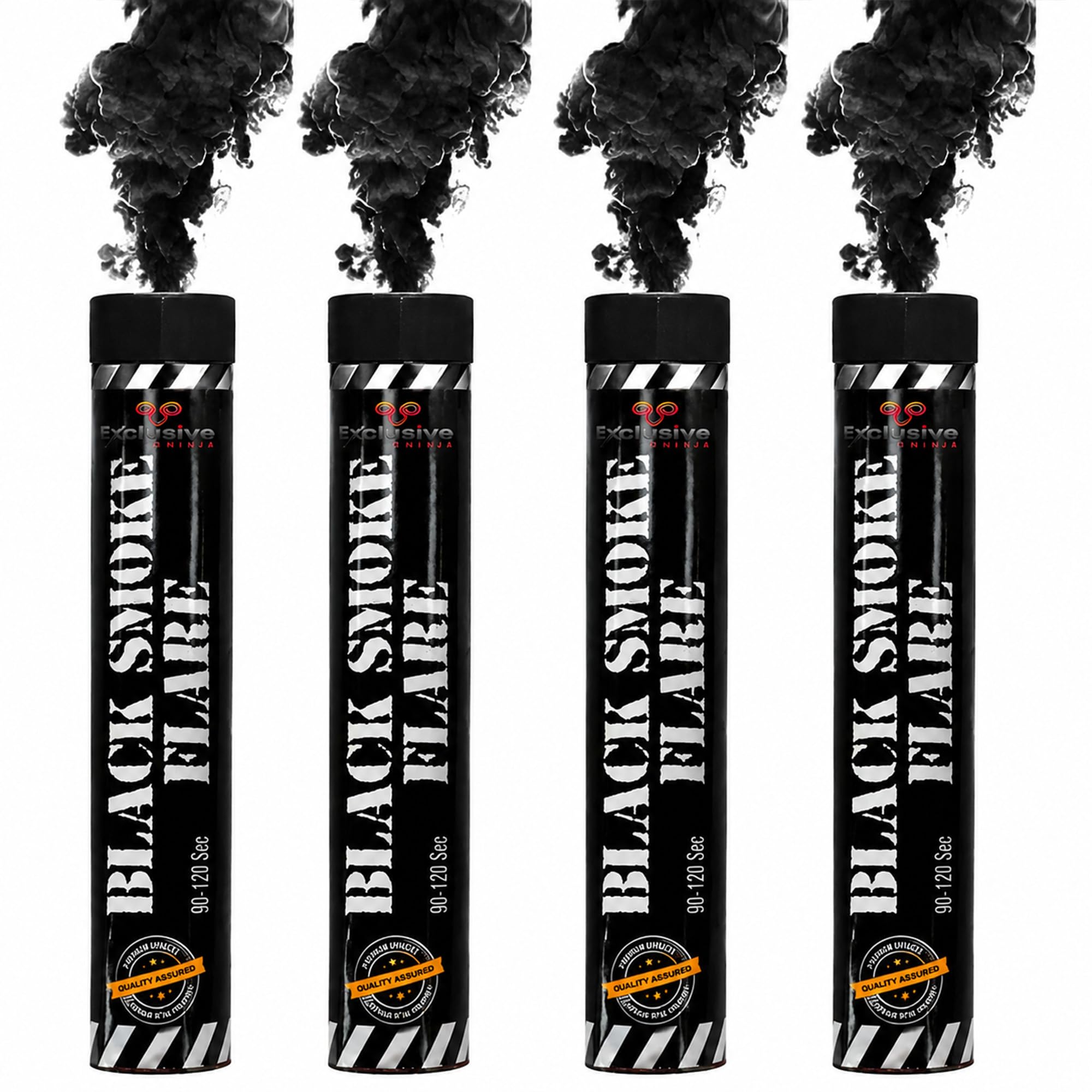 EXCLUSIVE ONLINE Ring Pull Smoke Grenades/Flares Pack of 4 Colors - Black