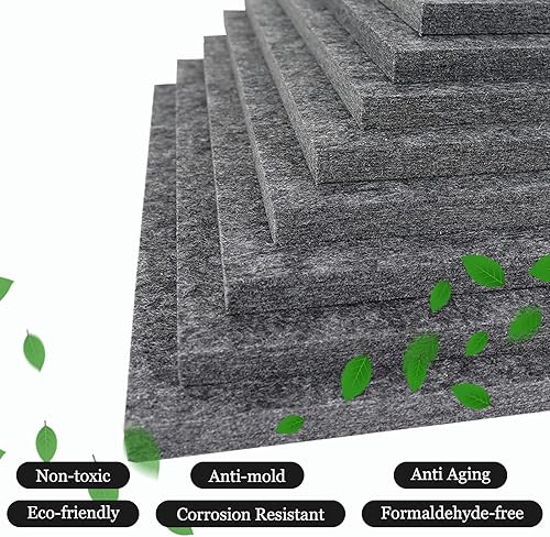 Miniatura 5 de BXI Paneles acústicos gruesos que absorben el sonido, paquete de 12 paneles acústicos densos de 12 x 12 x 0.5 pulgadas, paneles de sonido que