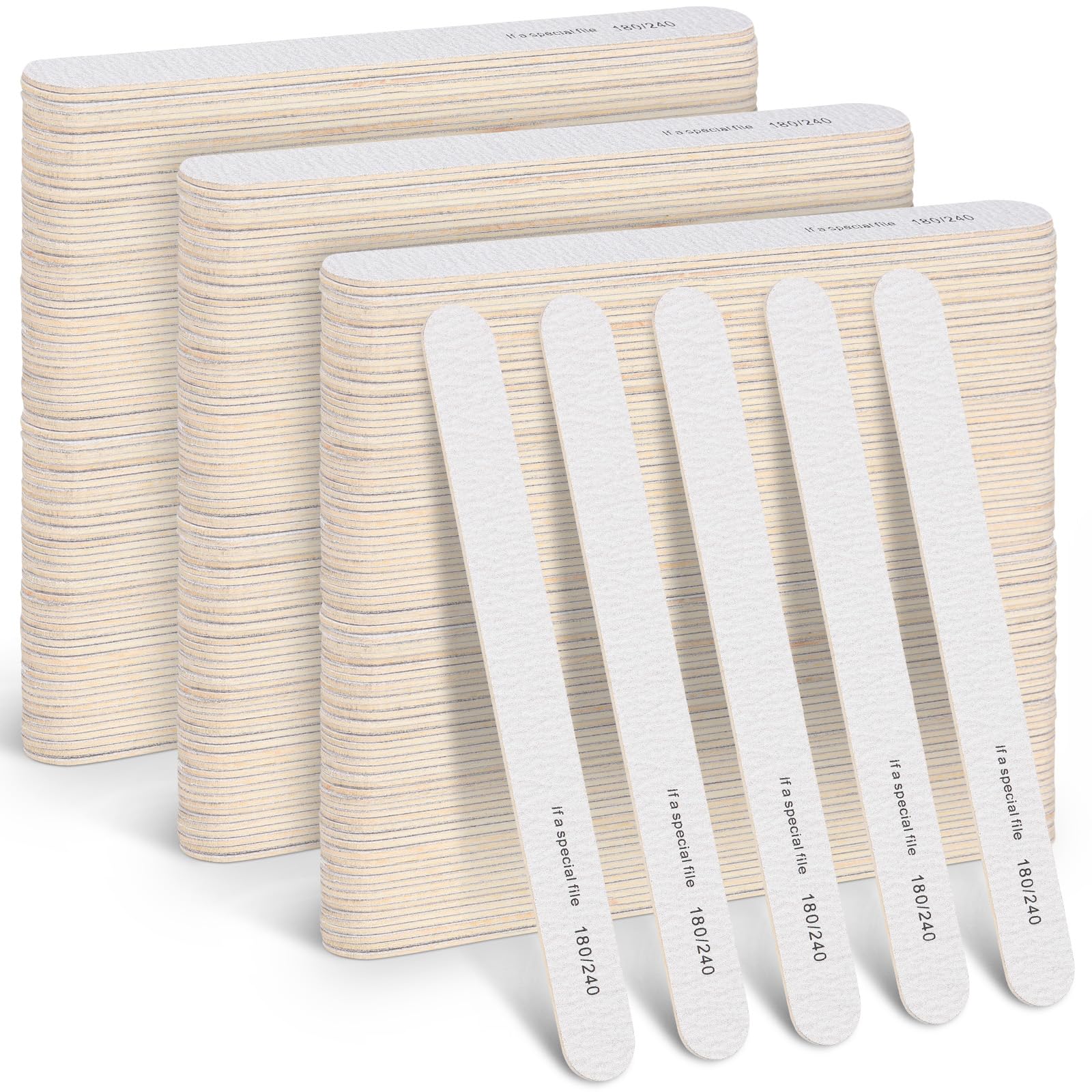 Minatee 150 Pcs Nail Files Double Sided Emery Boards 180/240 Grit
