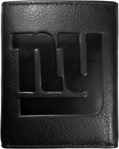 Siskiyou Deportes New York Giants Cartera de Piel con, Negro, Plegable