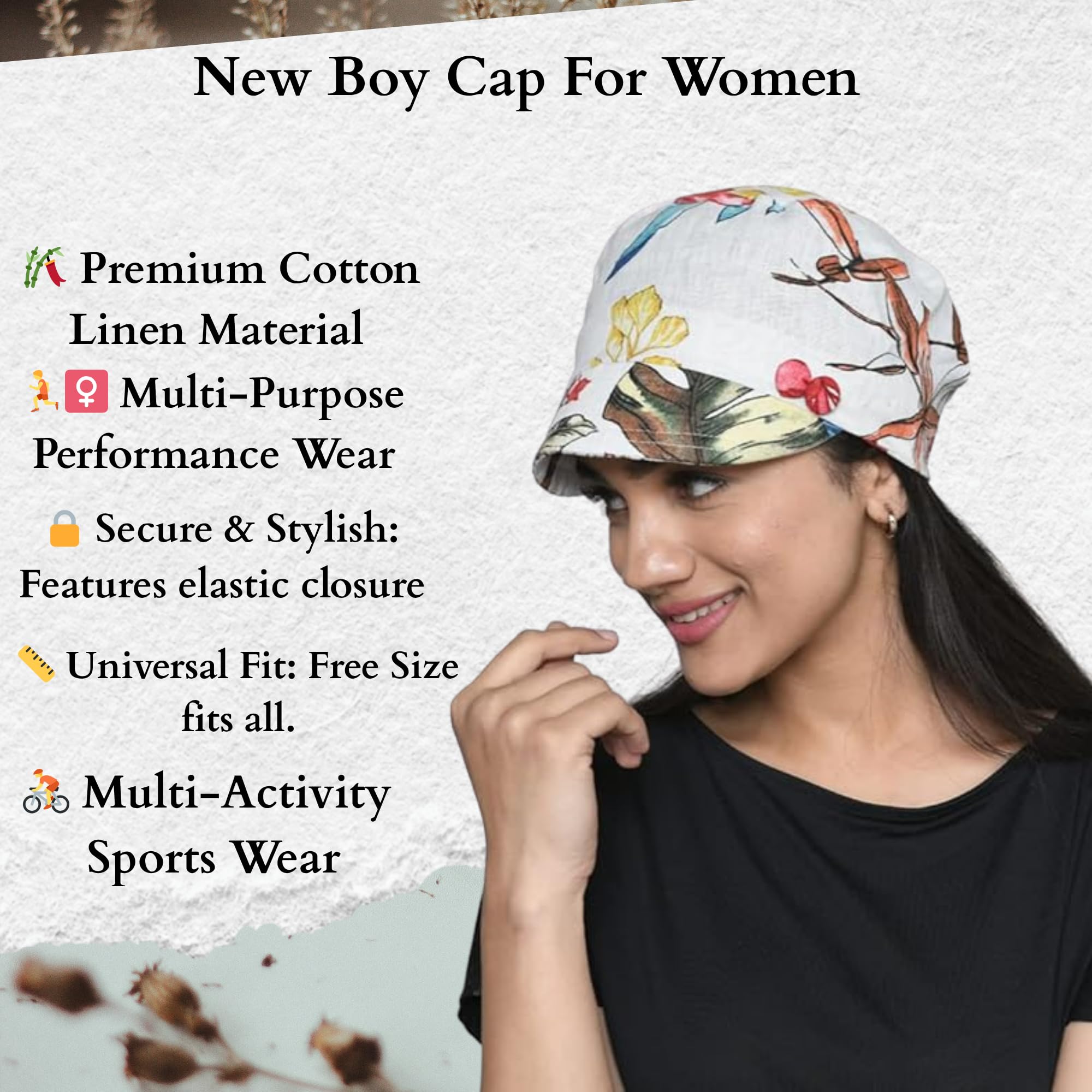 The Headscarves Women’s Printed Cotton LinenNew Boy Headwear Chemo Cap Hat for Hair Loss Stylish Boy Cap Headscarf for Cancer Patients White 3