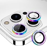 Vista 37 de Xfilm Protector de lente de cámara para iPhone 15 Pro/iPhone 15 Pro Max, anillo de diamante de metal individual brillante, dureza 9H, protector a