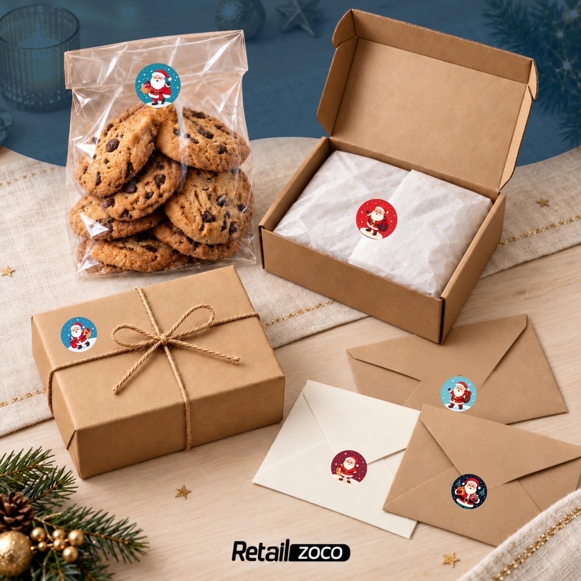 Pegatinas de Santa Claus para Niños, Christmas stickers, 3 Unidades - imagen 5