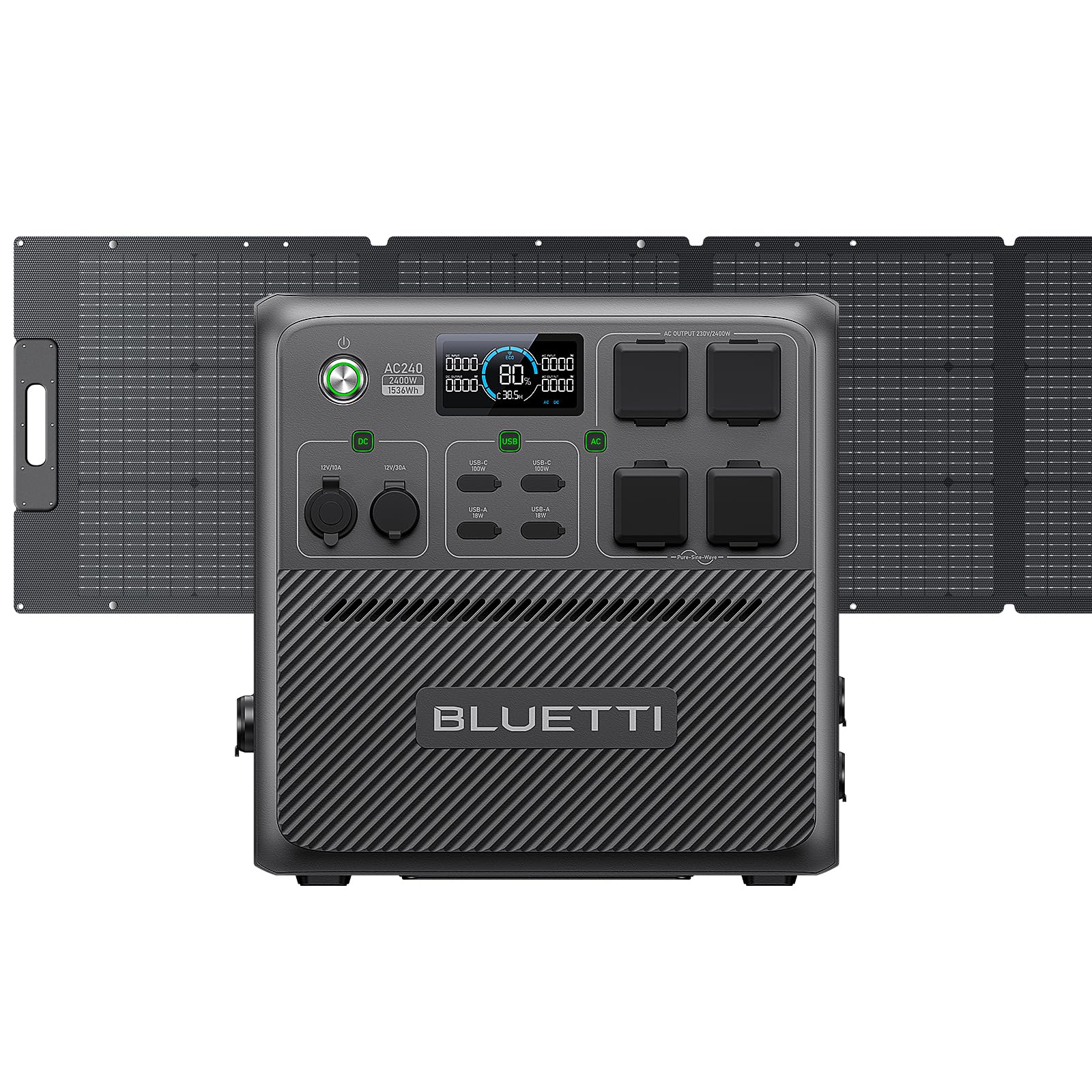 BLUETTI Pioneer 150 (AC240) Portable Power Station with 200W Solar Panel (Ships Separately), 1536Wh Expandable to 10136Wh, 2400W LFP Battery, IP65 Water Resistant Solar Generator for Camping, Outages