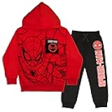 Spider-Man Graphic 2-Piece Set - Boys Fleece Pullover Hoodie & Jogger Pants 2-Pack Bundle Set for Kids and Toddlers