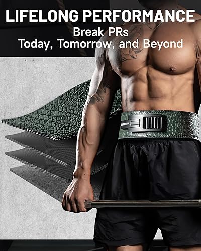 Miniatura 5 de MANUEKLEAR - Palanca de cinturón de elevación para hombres y mujeres, cinturón de palanca de bloqueo rápido de 0.394 pulgadas con hebilla ajustable,