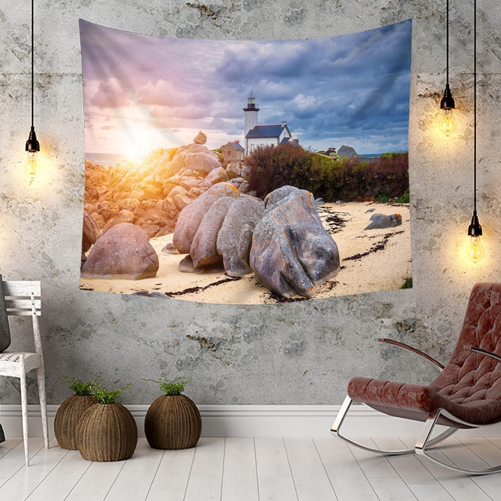 Tapiz para colgar en la pared, 350 x 256 cm, para dormitorio, salón, color gris y azul